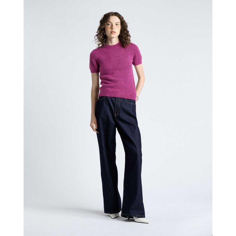 Cue Brushed Alpaca Wool Blend Short Sleeve Tee image number 3